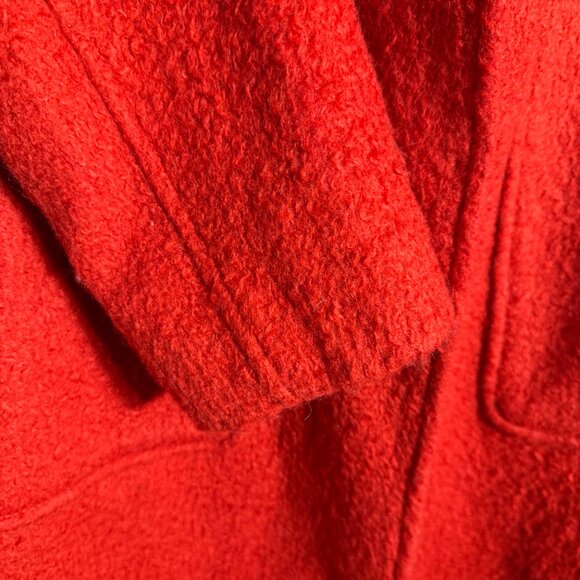 Bernardo Textured Wool Coat Women's Medium Orange Overcoat Pea Coat Jacket Chic - Picture 10 of 15